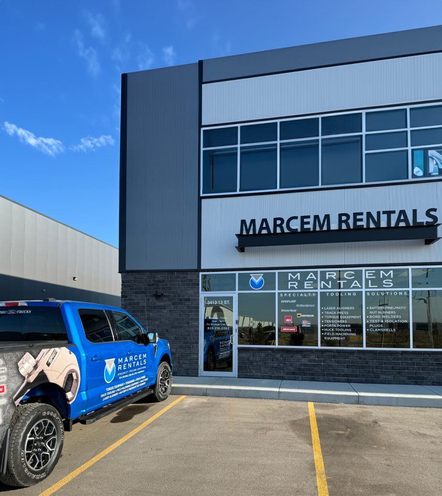 Marcem Head Office in Beautiful Weather with Company Truck Parked Outside - A scenic view of Marcem's corporate headquarters on a sunny day, with one of the company's trucks parked in front.